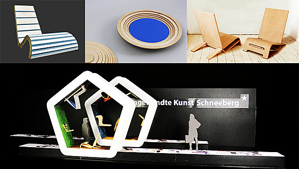 Fotocollage: Ausstellungsbeteiligung mit Bodensitzen. Internationale Möbelmesse "imm" cologne.