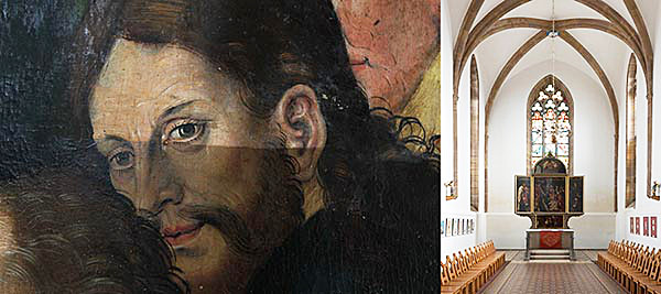 Fotocollage: Lucas Cranachs des Älteren St. Katharinen-Altar in Zwickau erstrahlt in neuem Licht.