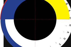 Plakat (Auszug): Einladung. Bauhaus 100, Kunstsammlungen Chemnitz. Im Mittelpunkt der Mensch No.1.
