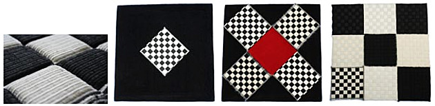Fotoreihe: Kissen und textile Oberflächen. Elisabeth Anger - Schach – Eine gewebte Interpretation.
