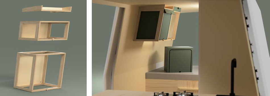 Foto: Bachelor-Abschlussarbeit "ANK – der kompakte Kleiderschrank" von Joshua Schadt, 2021, Kompaktelemente 
