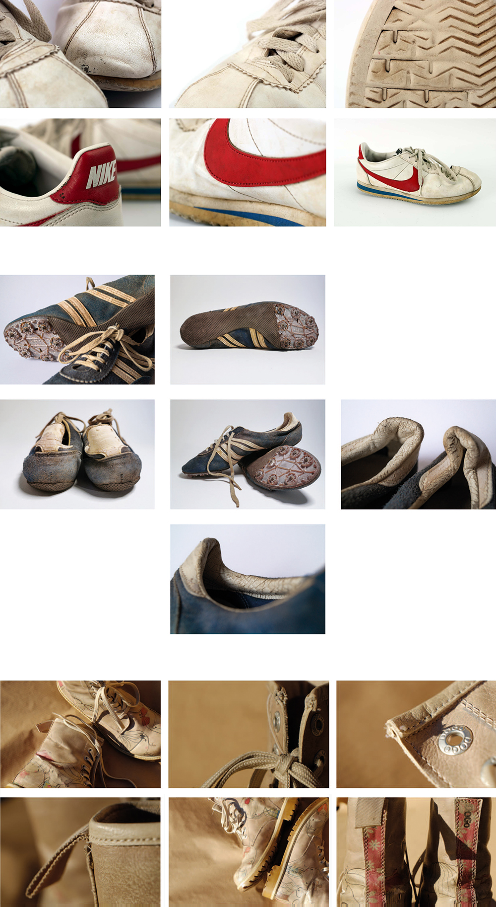 Foto: Fotoreihe von Schuhen von drei Studierenden auf einer Abbildung zusammengefasst