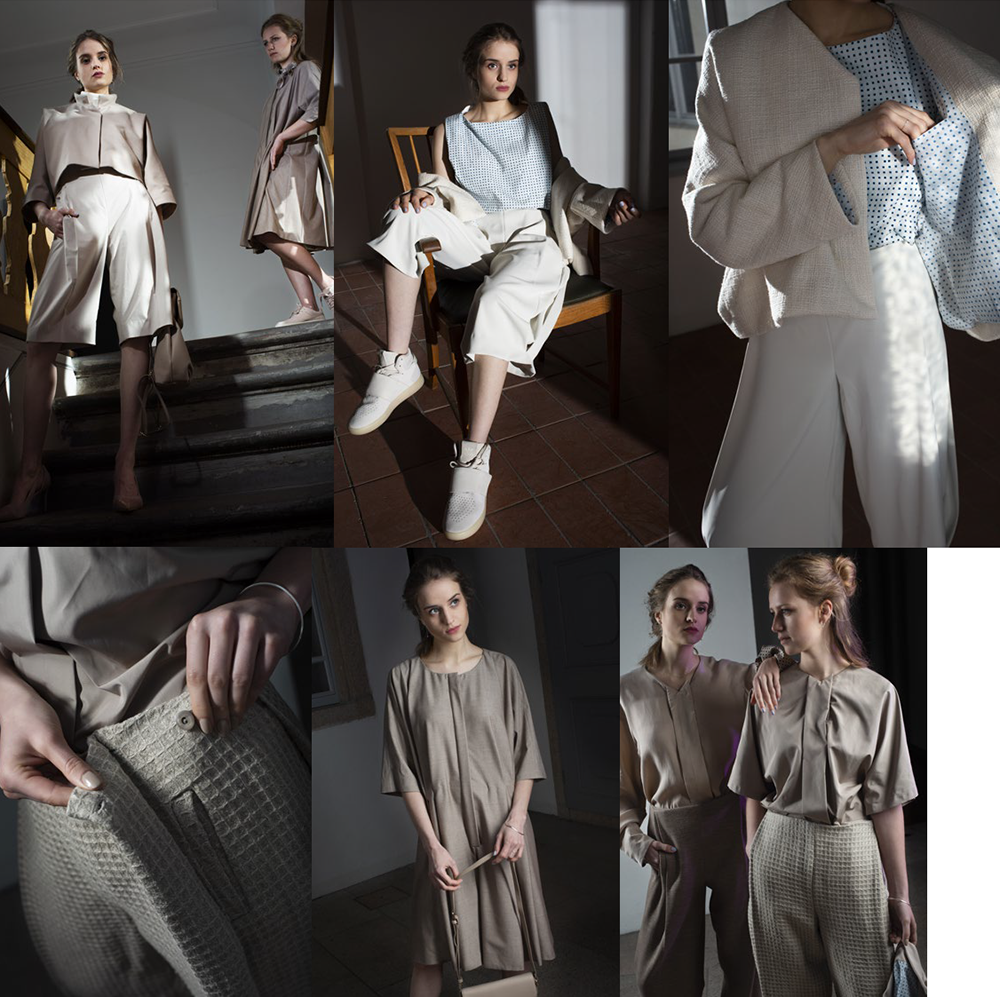Collage: Bachelor-Abschlussarbeit "sono io" von Lena Spohn, 2021, Modedesign
