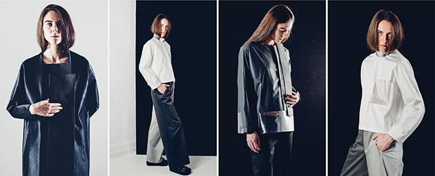 Fotoreihe zu dem Thema: Ambigue. Ein Model präsentiert das Modedesign.