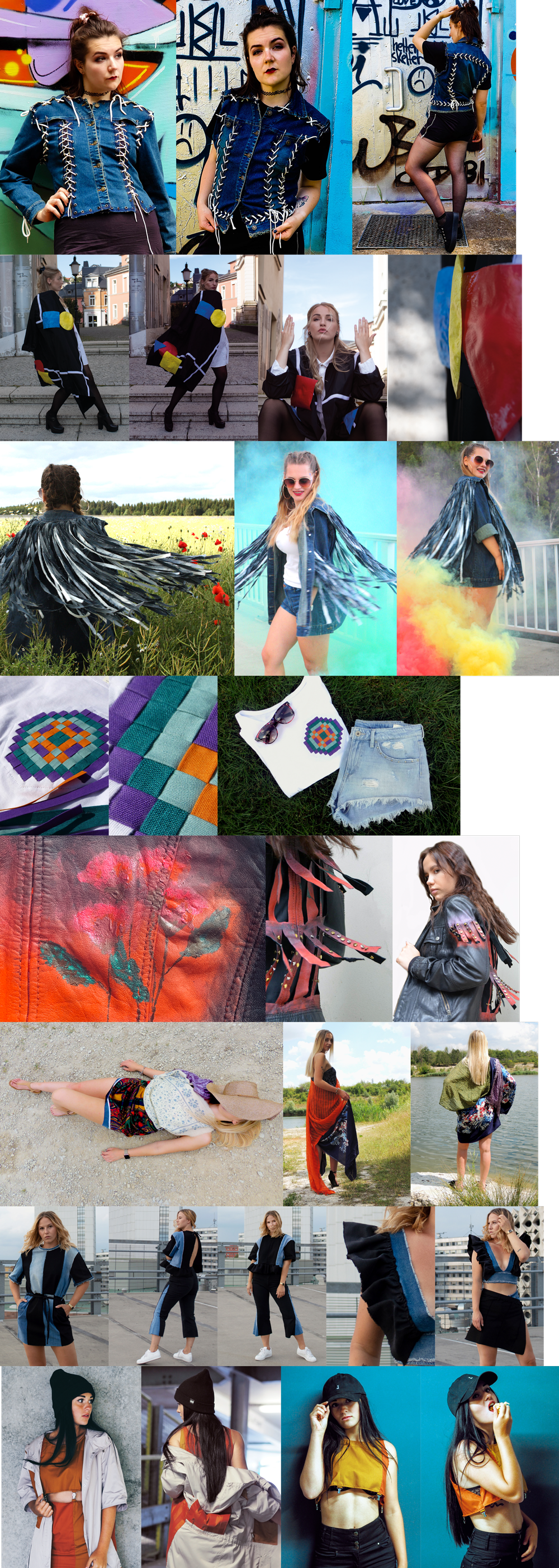 Fotobanner zum Projekt Upcycling. Models präsentieren die Kollektion.