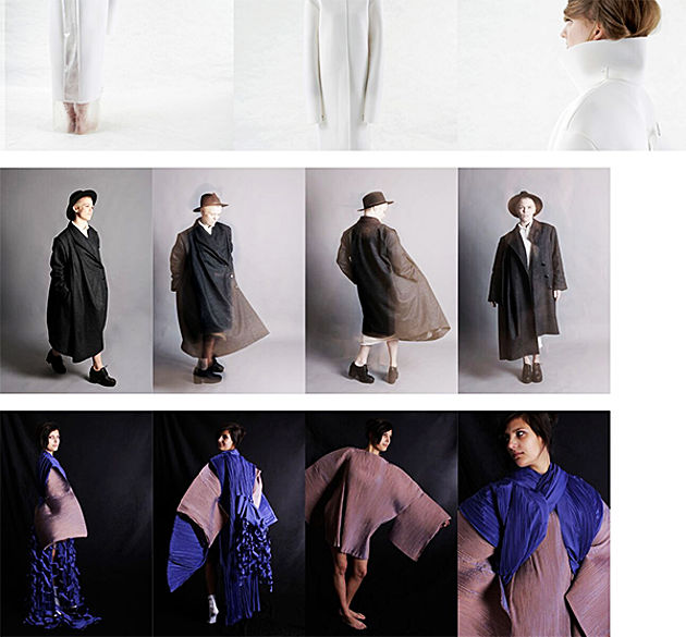 Fotocollage zum Thema: Ich bin... . Models präsentieren das Modedesign. 