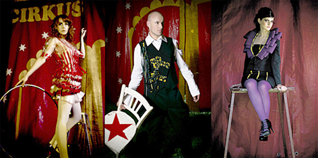 Fotoreihe: Sandra Horvath mit dem Thema: Fashion Circus. Models präsentieren die Kollektion.