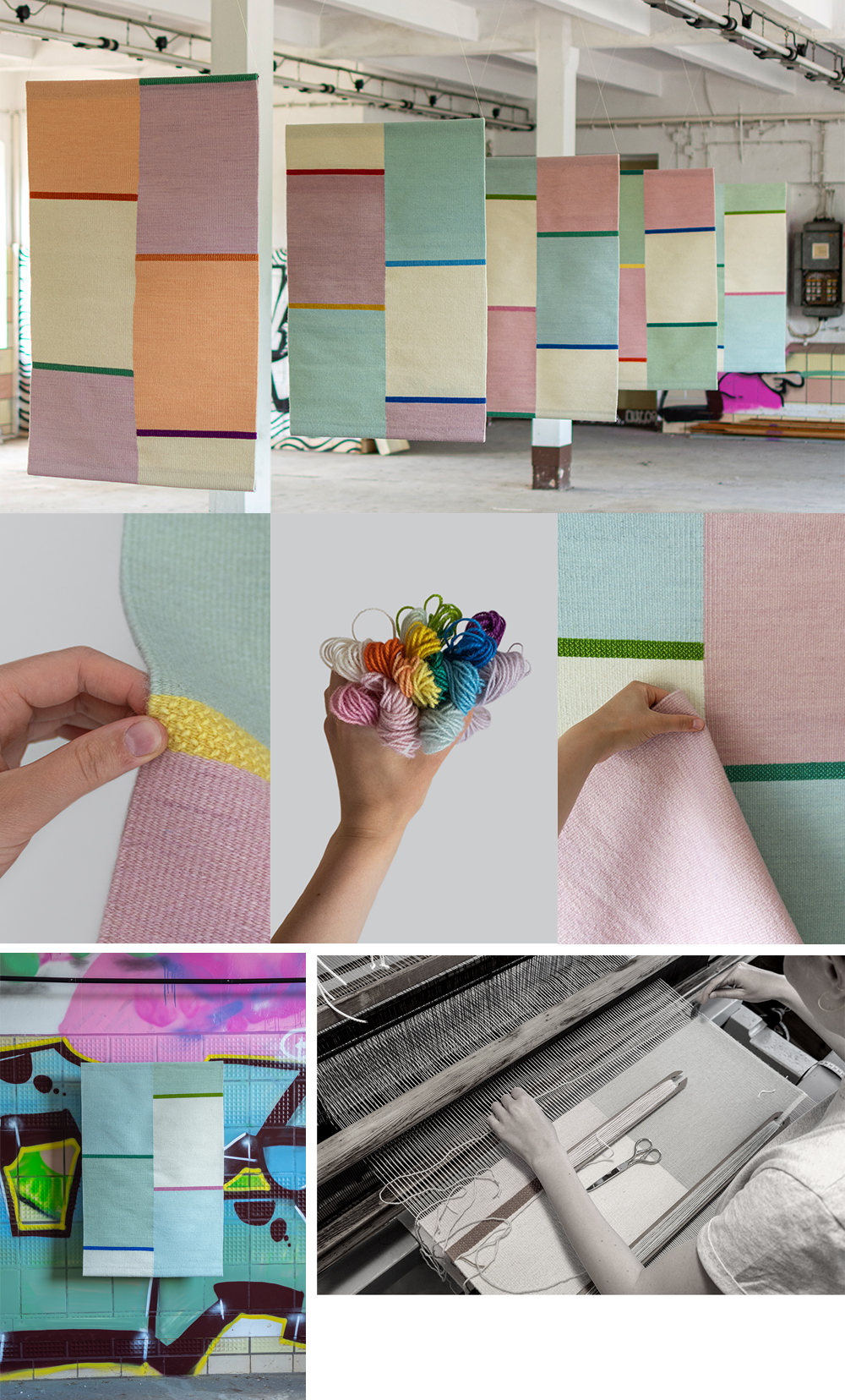 Foto: Masterabschlussarbeit "Kelim" von Jördis Senf, 2021, Fachrichtung Textilgestaltung, Wandteppich und dessen Herstellungsprozess