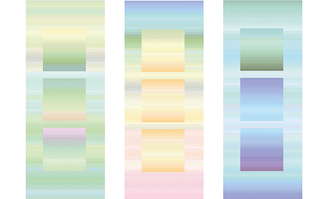Fotoreihe zum Thema: Licht und Textil für den sakralen Raum. Stoffmusterabbildungen.