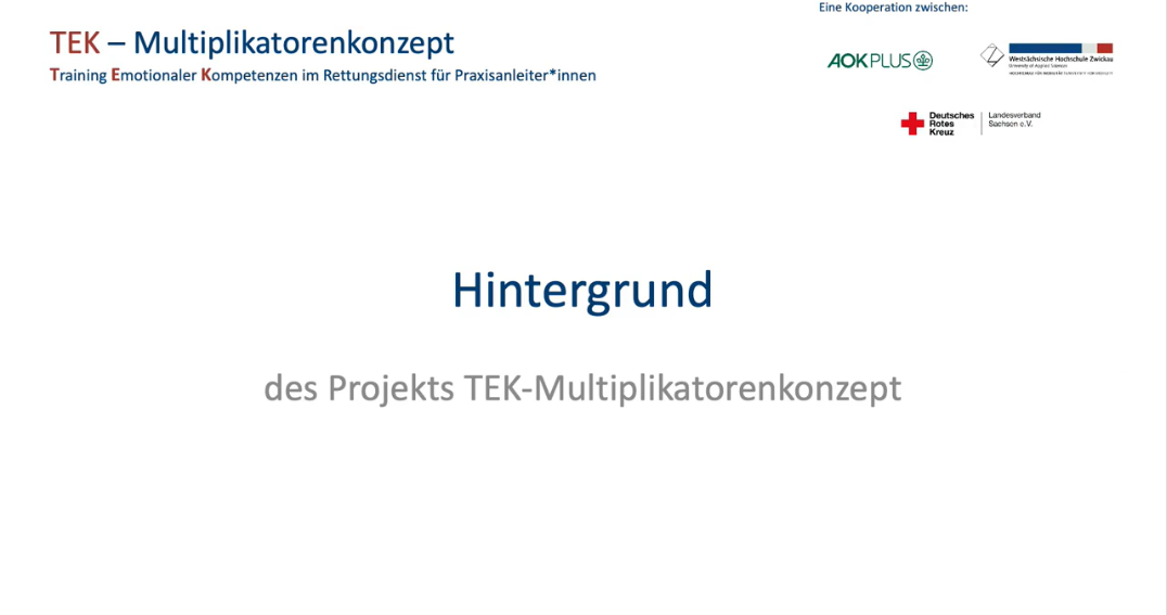 Abbildung: Präsentationsfolie Hintergrund, Projekt TEK