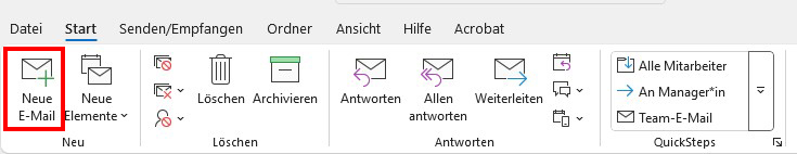Bild zur Beschreibung zum Anzeigen des "Von"-Feldes in Outlook.