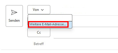 Bild zur Beschreibung zum Anzeigen des "Von"-Feldes in Outlook.