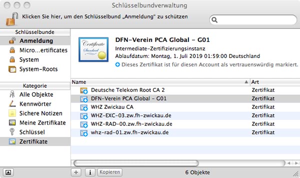 Bild welches die Konfiguration von Eduroam in iOS zeigt.