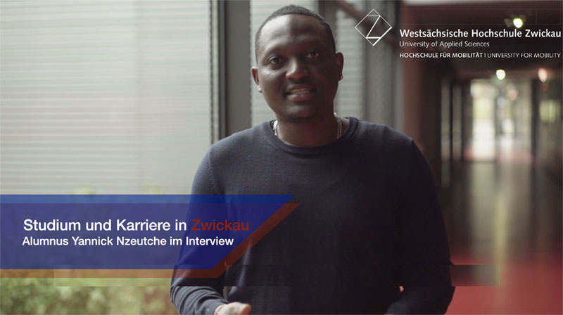 Foto von Yannick Nzeutche, ein aus Kamerun stammender Alumnus des Automotive Engineering Studiengangs an der WHZ