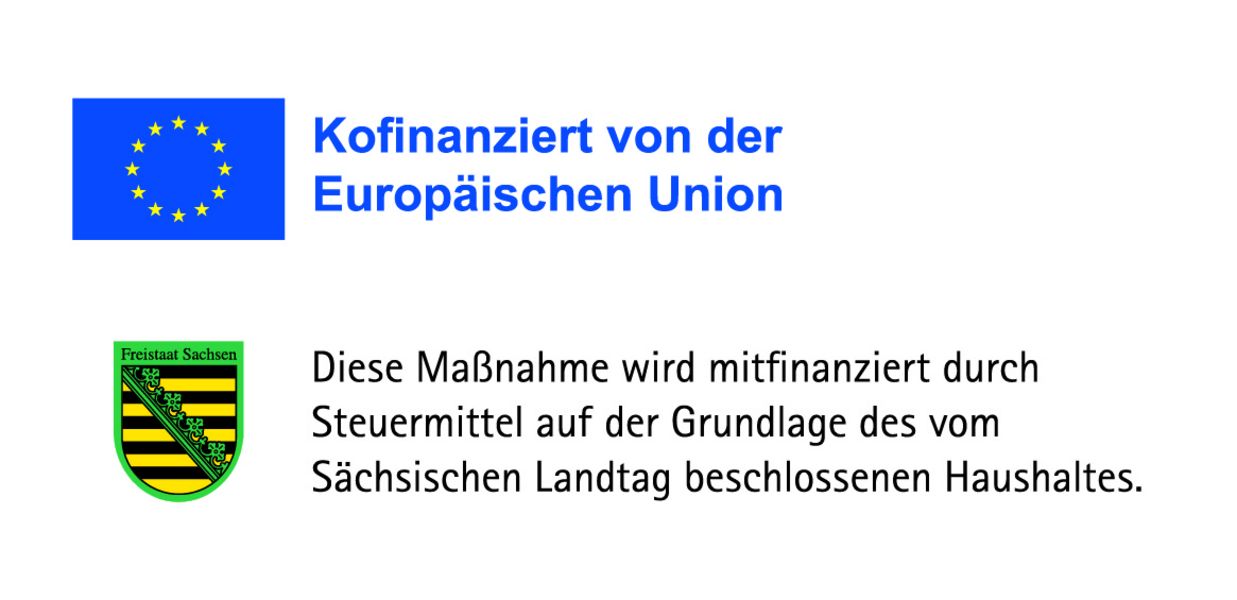 Signet von EU und Sachsen