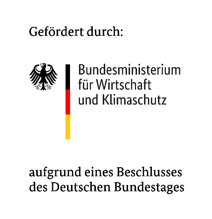 Logo: Bundesministerium für Wirtschaft und Klimaschutz, gefördert durch