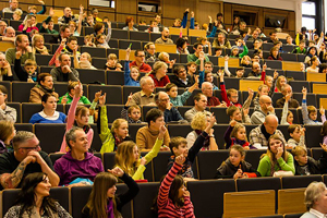 Im Hörsaal 1 auf dem Campus Scheffelstraße ist wieder die Kinderuni.