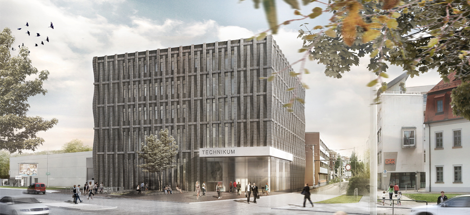 Entwurfsskizze des neuen Technikums der WHZ. (Quelle: Neumann Architekten)
